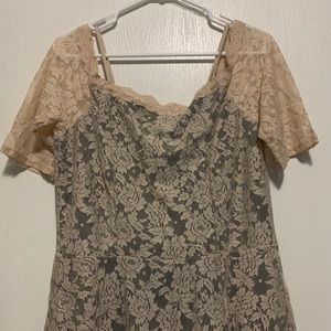 Off Shoulder Lace Peplum Top